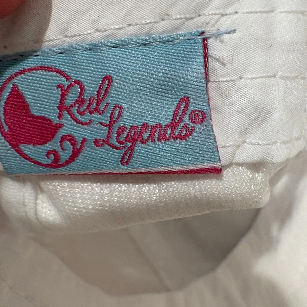 Reel Legends Baseball Cap Women White Perforated Performance Fishing Hat